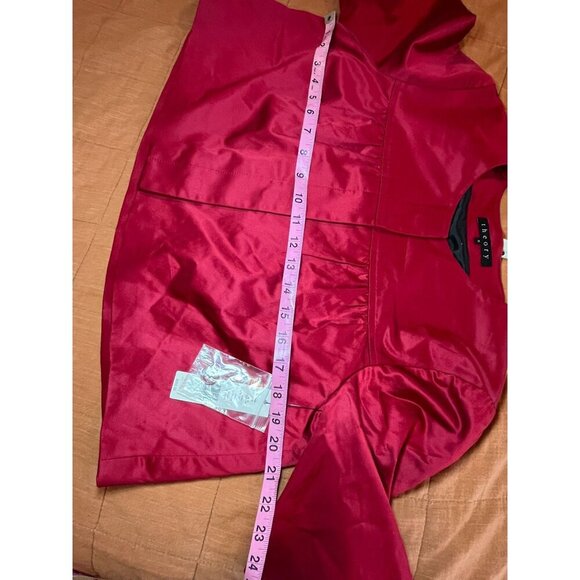 NWT Theory Crimson Tilford Tuxedo Silk Blend Cropped Jacket 3/4 Sleeves Womens M - Picture 8 of 11